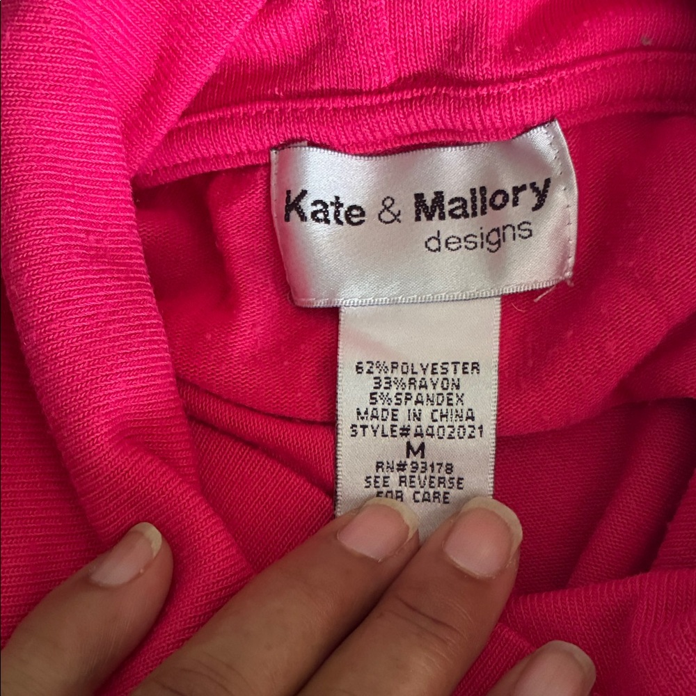 Kate & Mallory Pink Cowl Neck Sweater